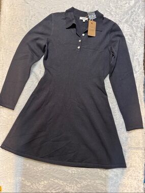 RIHOAS Black Button-Up Knit Top